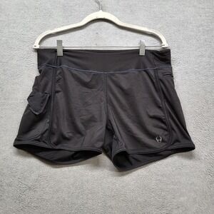 Hylete Women Activewear Shorts LARGE Black Logo 4" Inseam